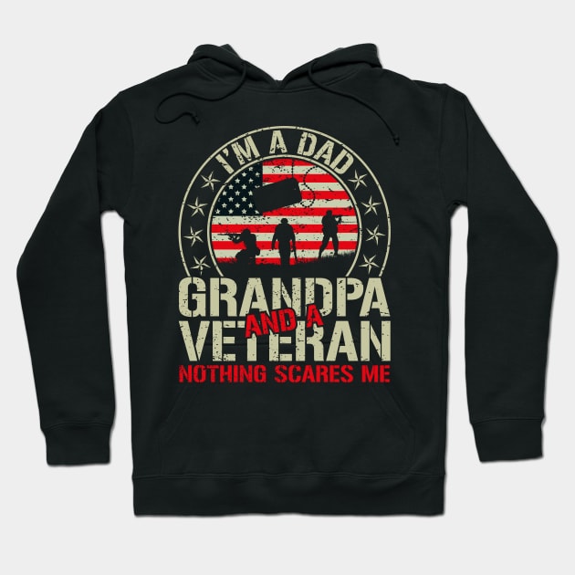 Im A Dad Grandpa And Veteran Nothing Scares Me Hoodie by GShow